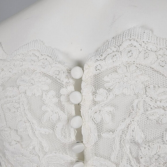 Symphony Of Venus White Of The Shoulder Midi Wedding Gown Size S - Picture 10 of 16